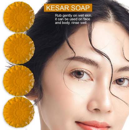 TERIHAR Citrus Awakening Glow Kesar Soap (100GM) (PACK OF 4)