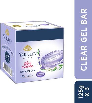 Yardley London Clear Gel Bar and Waterlily, 99% Pure Glycerin and Natural Floral Oils