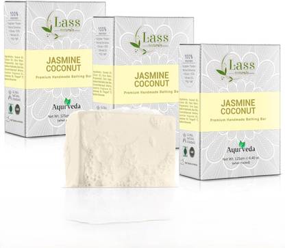 Lass Natural Jasmine & Coconut Handmade Bathing Bar | Refreshing, Glowing & Nourishing Skin