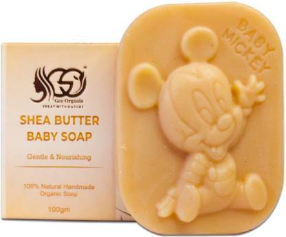 GEO ORGANIX Organic Shea Butter Baby Soap – Care for Your Baby's Delicate Skin| Pack of 3