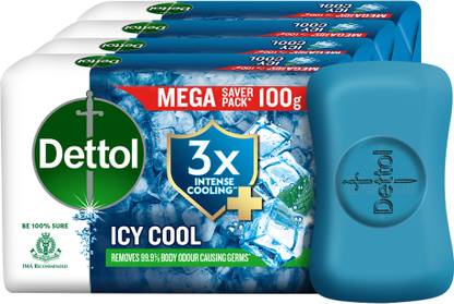 Dettol Icy Cool Bathing Soap Bar with 3x intense cooling