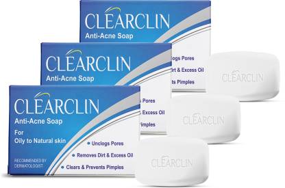 West Coast Clearclin Anti-Acne for Oily to Natural Skin Soap (Pack of 3)