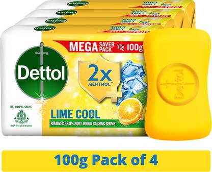 Dettol Lime Cool Bathing Soap with 2X Menthol & long Lasting Freshness