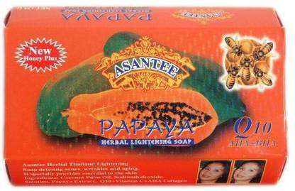 ASANTEE Thai Papaya Herbal Skin Whitening Soap (Pack of 4)