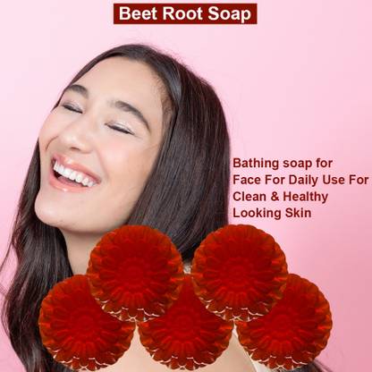 CHITAKSH Cashew Crazy Beet Root Bath Soap (100GM) (PACK OF 5)