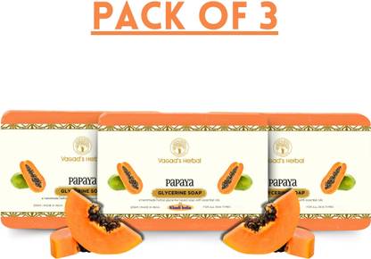 vagad's khadi Herbal Papaya Soap | Reduce irregular pigmentation |Paraben Free | 125gm