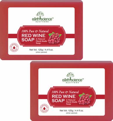 Earth Science Ayurveda Herbal Natural Red Wine Bath Soap made with Natural Oils