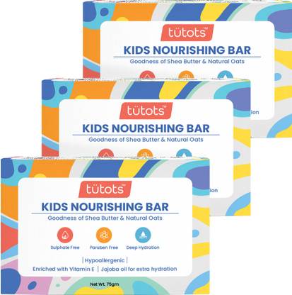 tutots Nourishing Bathing Bar,Baby Soap with Shea Butter & Natural Oats 0% Sulphate