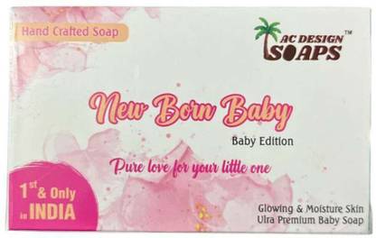 AC DESIGN New Born Baby Hand Crafted Glowing & Moisture Skin Ultra Premium Baby Soap Brown