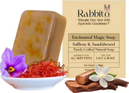 RABBITO Magic Soap Sandal Wood And Saffron for DeTan and Glowing Brightening Skin