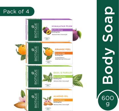 BIOTIQUE Bathing, Celebration Pack With 4 Unique ,Refreshing & Nourishing Soap