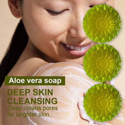 TERIHAR Aloe Vera Soap with Orange Peel Extract (100GM) (PACK OF 3)