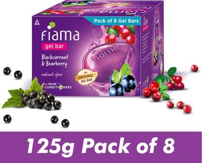 FIAMA Gel Bar Blackcurrant & Bearberry, Radiant Glowing Skin, with Skin Conditioners