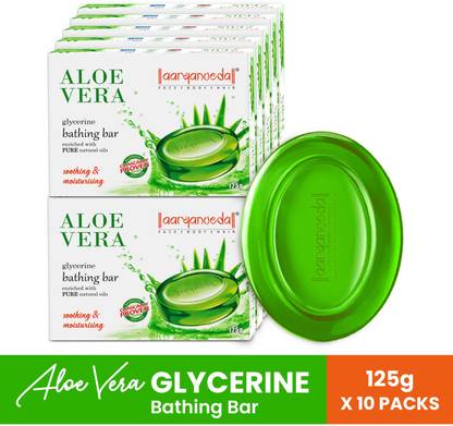 Aaryanveda Aloe Vera Bathing Bar For Soothing & Moisturizing Skin Alovera Neem Body Soap