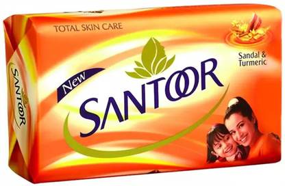 Santoor Sandal and Turmeric Soap, 100g (Pack Of 100 g * 8 Soaps)