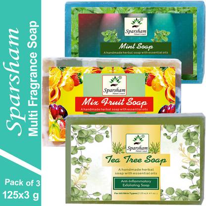 SPARSHAM Mix Herbal Soap 3 Multi Fragrance AROMA Soap moisturize revitalize skin