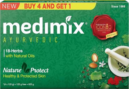 MEDIMIX Ayurvedic Classic 18 Herbs Bathing Soap 125g (Buy 4 Get 1 EXTRA Combo Pack)