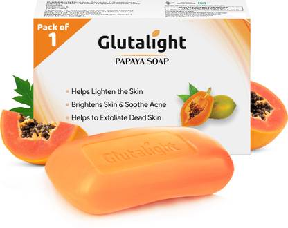 Glutalight Papaya Soap with Glutathione for Brightening, Even Tone & DeTan
