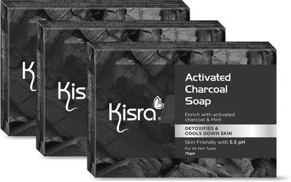 KISRA Activated Charcoal Anti Pollution & Cooling Freshness, Deep Pore Cleaning Soap
