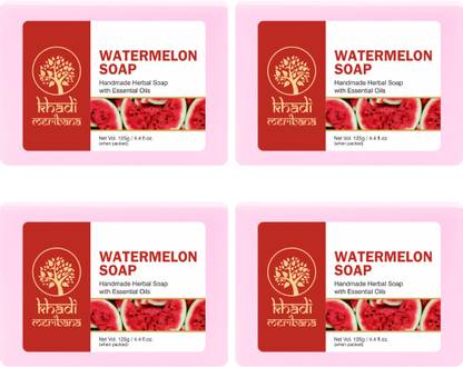 MeriBana Watermelon Soap 125gm Pack of 4 (4 x 125 g)