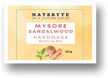 Natsbyte Sandalwood Chandan Soap|Handmade|SLS, Parabean Free | Soap for Bath