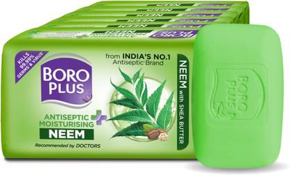 BOROPLUS Antiseptic And Moisturising Bathing Neem Soap With Neem & Shea Butter| 125G Each