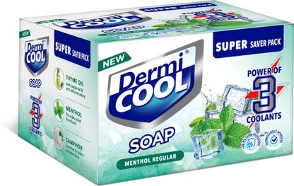 Dermicool Soap With The Power Of 3 Coolants | 75 GM Each | Pack of 4