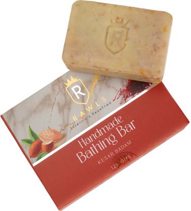 RAWLS Handmade Kesar - Badam Bathing Bar - Oliv oil and Shea Butter