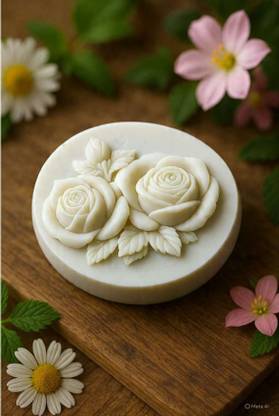 AC DESIGN Baby Soap Organic & Homemade|Soft & Safe for Baby Skin Rose White