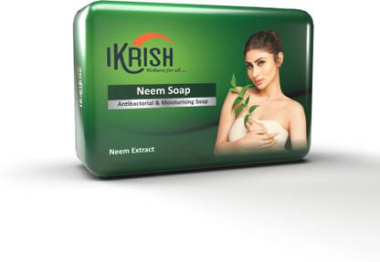 IKRISH Neem Soap Antibacterial with Goodness of Neem Oil & Extract, Paraben Free