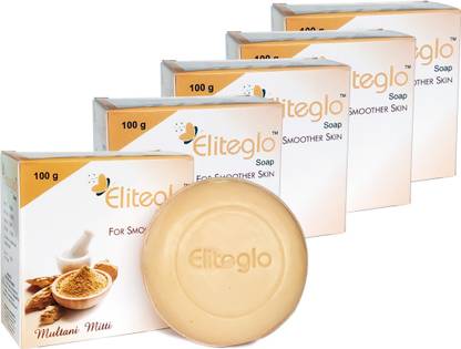 Eliteglo Multani Mitti Soap For Smoother Skin (Pack of 5)