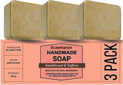 Eczemaron Chandan & Kesar ka ghare soap | Handmade Soaps For Glowing combo offer