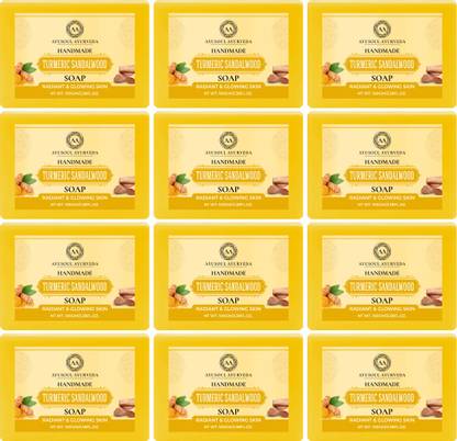 Ayusoul Ayurveda Khadi Herbal Natural Turmeric & Sandal Bath Soap for Skin Brightening