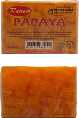 RENEW Papaya Cubes Skin Whitening Herbal Soap (135 g)