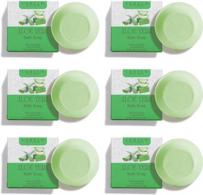 Carelo Aloe Vera Bath Soap Naturally Moisturize the skin & Soothe Sunburn 6x100gms