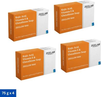 ZEE LAB Zeeglow Max Kojic Acid, Vit E & Glutathione Soap 75g | Remove Tan & Pigmentation