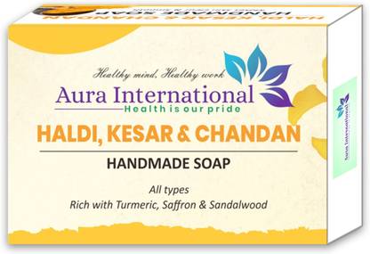 AURA INTERNATIONAL Haldi, Kesar, Chandan Soap | Natural Handmade Bathing Soap