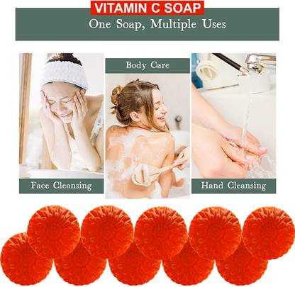 CHITAKSH Carrot Crunch Vitamin C Bath Soap (100GM) (PACK OF 10)