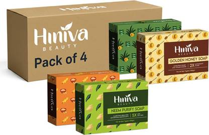 Hiniva Beauty Organic Beauty Soap for Unisex use Combo Of 4 (100 Gram Each)
