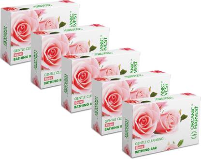Organic Harvest Soap Bathing Bar,Ideal For All Skin Types (Pack of 5)