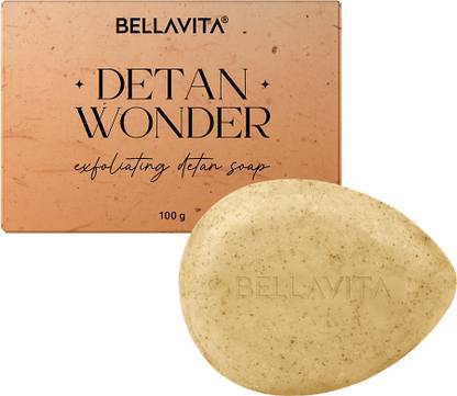 BELLAVITA De-Tan Wonder Soap | Exfoliating Face & Body Tan Removal