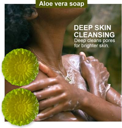 TERIHAR Natural Aloe Vera Soap for Sensitive Skin (100GM) (PACK OF 3)