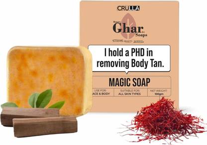 Crulla Original Ghar magic soap Detan Soap tan removal, Deep Cleansing for Smooth Skin