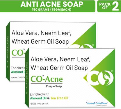 CO Anti Acne Soap With Aloe vera,Neem Leaf & Wheat Germ Oil | Prevent Pimples