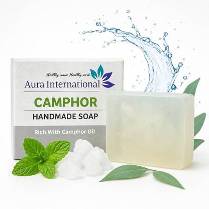 AURA INTERNATIONAL Camphor Soap | kapoor Soap | Natural Handmade Soap Bar