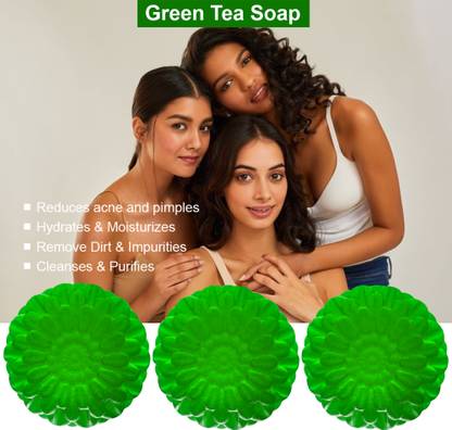 TERIHAR Citrus Burst Green Tea Soap (100GM) (PACK OF 3)