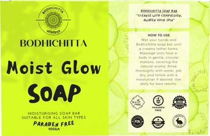 Bodhichitta Cucumber Moist Glow Soap with Glycerin For Soft, Hydrated & Moisturized Skin