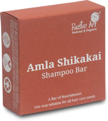 RUSTIC ART Amala Shikakai Hair Cleansing Bar with Methi