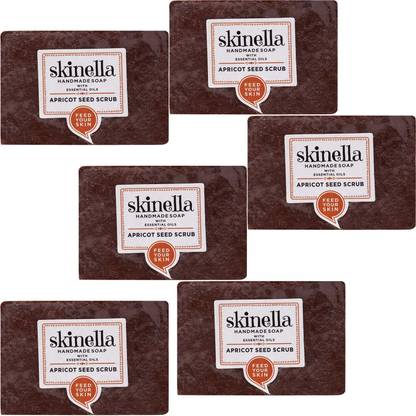 Peregrine Skinella Apricot Seed Scrub Soap For Removing BlackHeads Pack of - 6