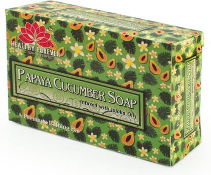 healthy forever Homemade Sulphate Parabens free 100% Pure Papaya Cucumber Soap For Pigmentation